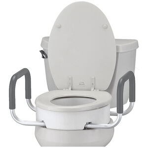 Toilet Seat Riser with Arms, Elongated, 3.75" Seat Height